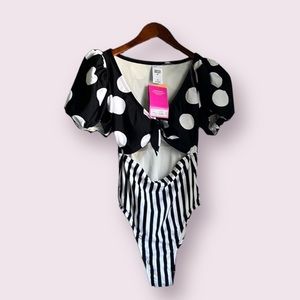 NWT Tabitha Brown x Target French Cut Striped Bathing Suit